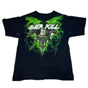 2007 Overkill Band T-Shirt Youth Black Green Short Sleeve Graphic Tee No Tag